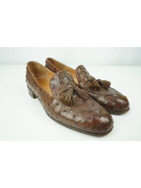 JOHN LOBB Dark Brown Snakeskin Leather Sz 12 Mens Tassel Loafers RARE BESPOKE‎ View Photos of Rare John Lobb Bespoke Shoes main image 3